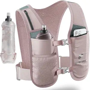 Running Phone Holder Vest with 500ml/17oz Water Bottle | Reflective Hydration Vest | Adjustable | Light | 6 Pockets for Running Accessories | Unisex by Amazon — recommended by Lauren