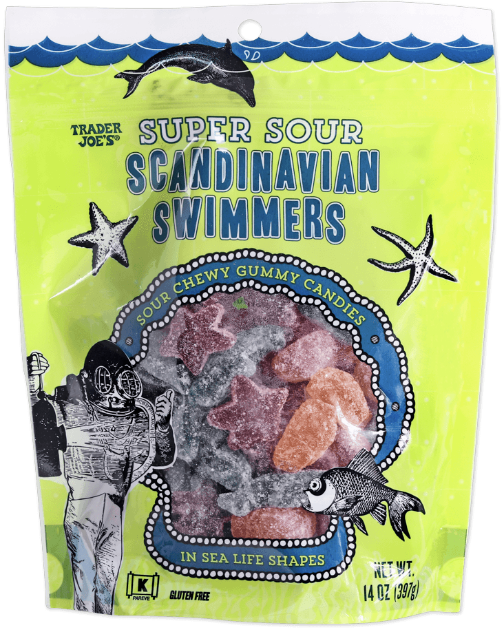 Super Sour Scandinavian Swimmers by Trader Joe's — recommended by Shea Aquilano