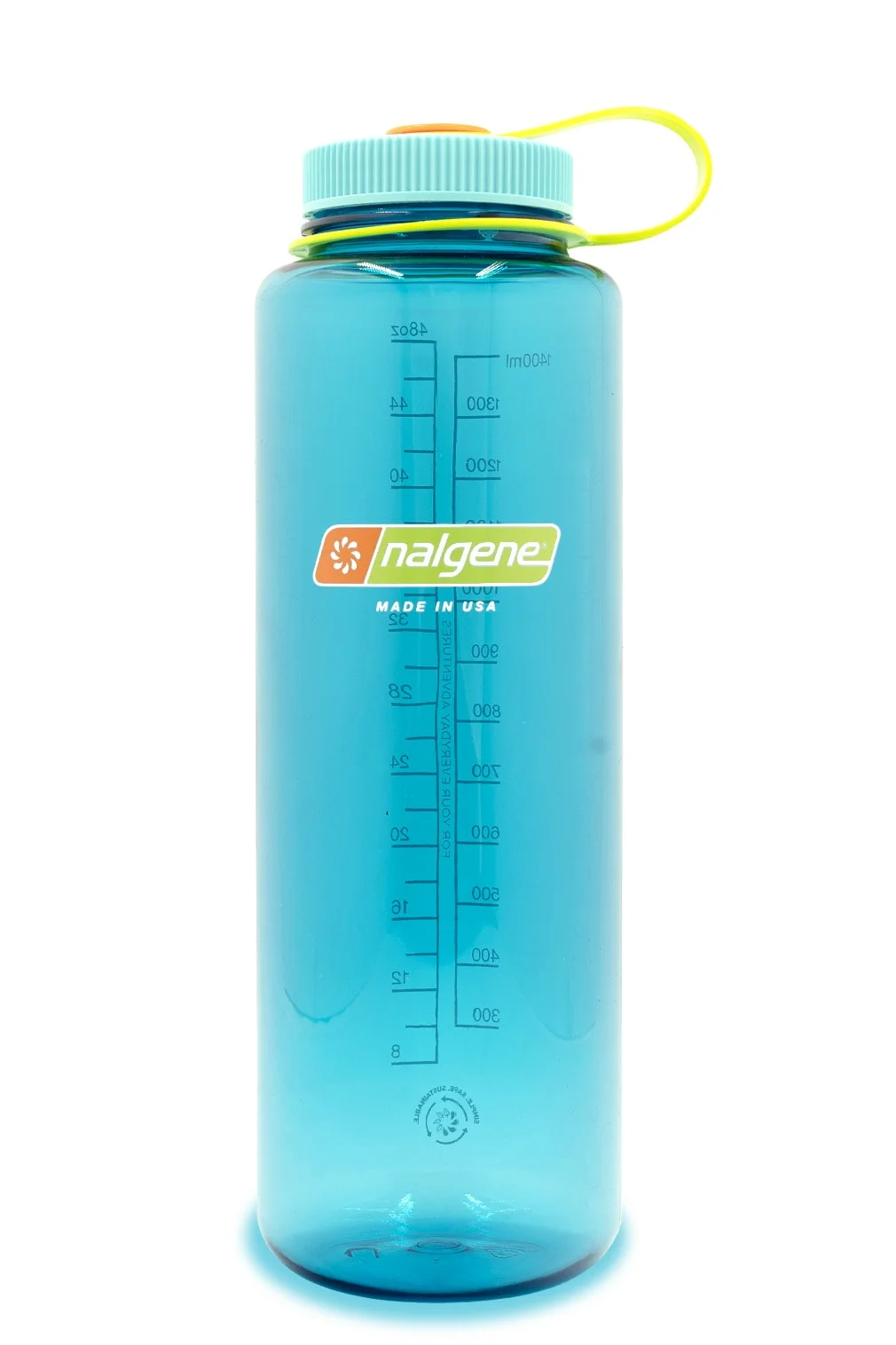 48oz Wide Mouth Sustain Silo Bottle (Bottle Color: Cerulean) by Nalgene — recommended by Michael Murphy