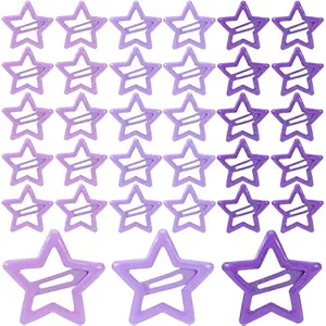 60 PCS Cute Star Hair Clips for Women, 3 Colors Purple Metal Snap Barrettes by Amazon — recommended by Ellaney Matarese